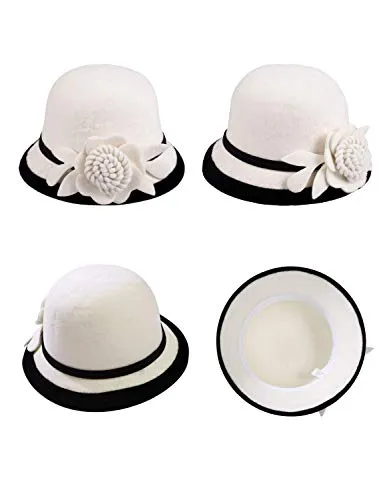 Vintage Flower Cloche Hat for Women