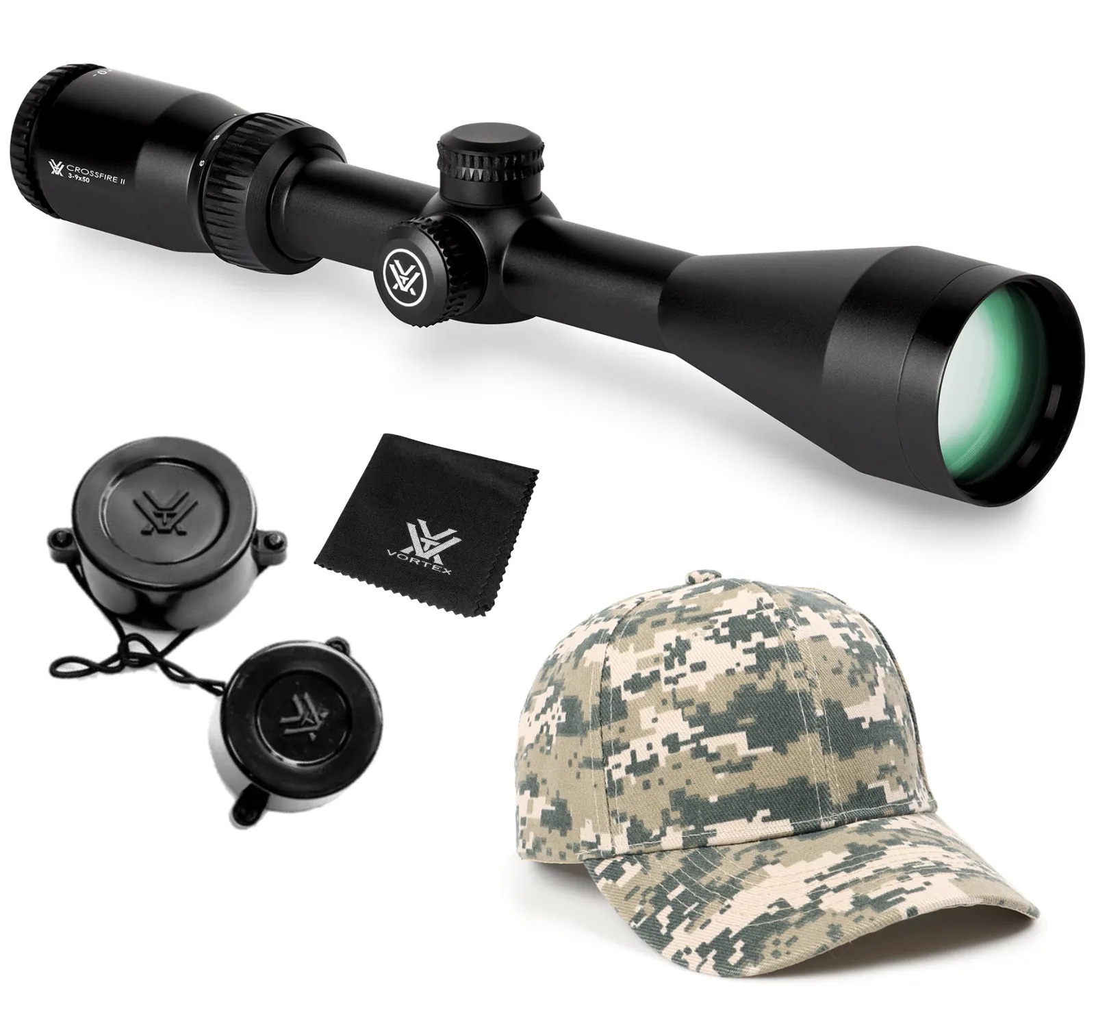 Vortex Crossfire II 3-9x50 BDC 1in Tube Black (CF2-31011) Riflescope w/ Wearable4U Bundle