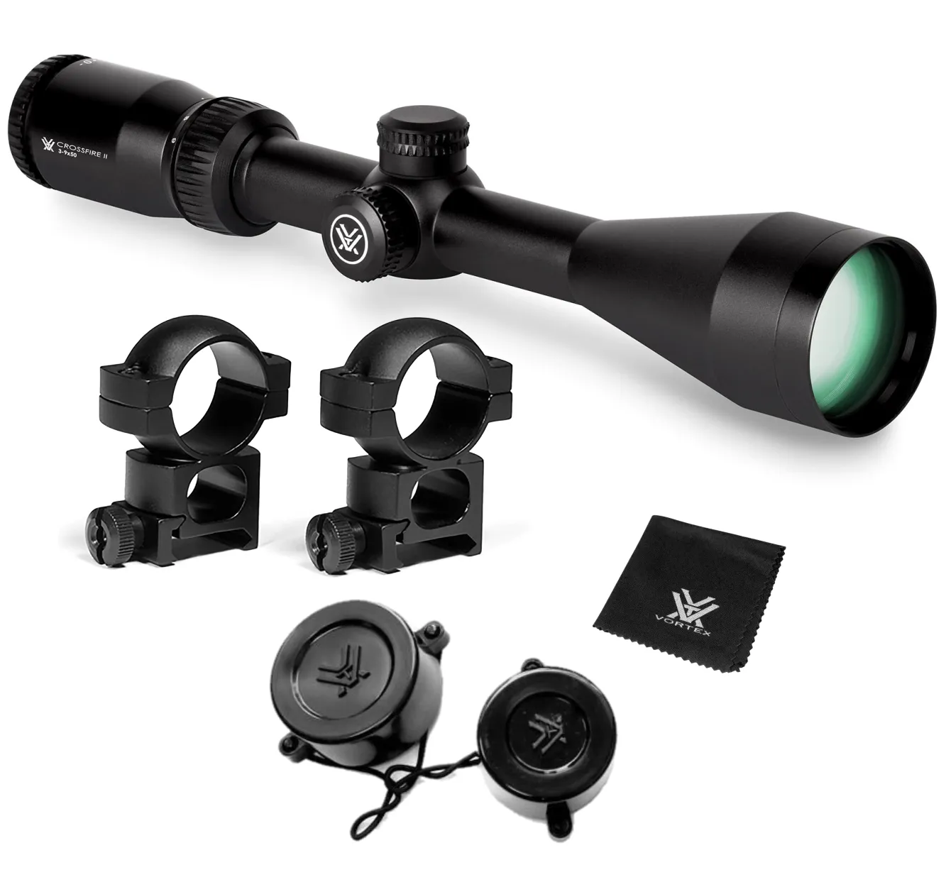 Vortex Crossfire II 3-9x50 BDC 1in Tube Black (CF2-31011) Riflescope w/ Wearable4U Bundle