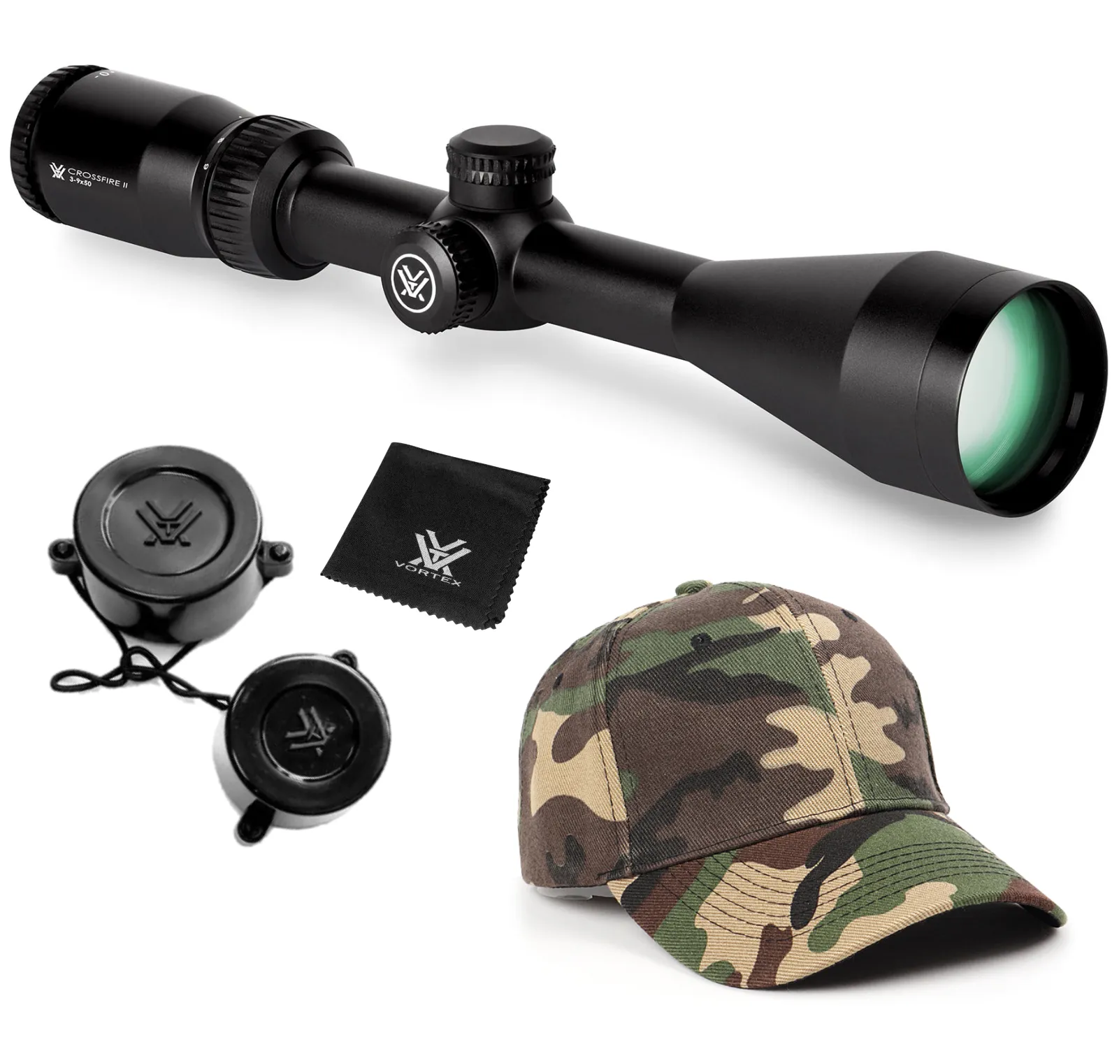 Vortex Crossfire II 3-9x50 BDC 1in Tube Black (CF2-31011) Riflescope w/ Wearable4U Bundle