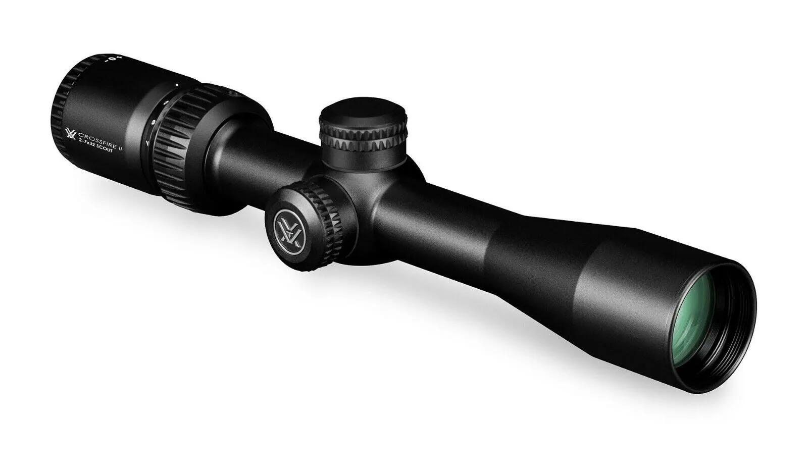 Vortex Optics Crossfire II 2-7x32 Scout, SFP, 1-inch Tube Riflescope V-Plex Reticle with Free Hat and Vortex Optics Rings Bundle