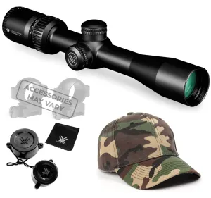 Vortex Optics Crossfire II 2-7x32 Scout, SFP, 1-inch Tube Riflescope V-Plex Reticle with Free Hat and Vortex Optics Rings Bundle