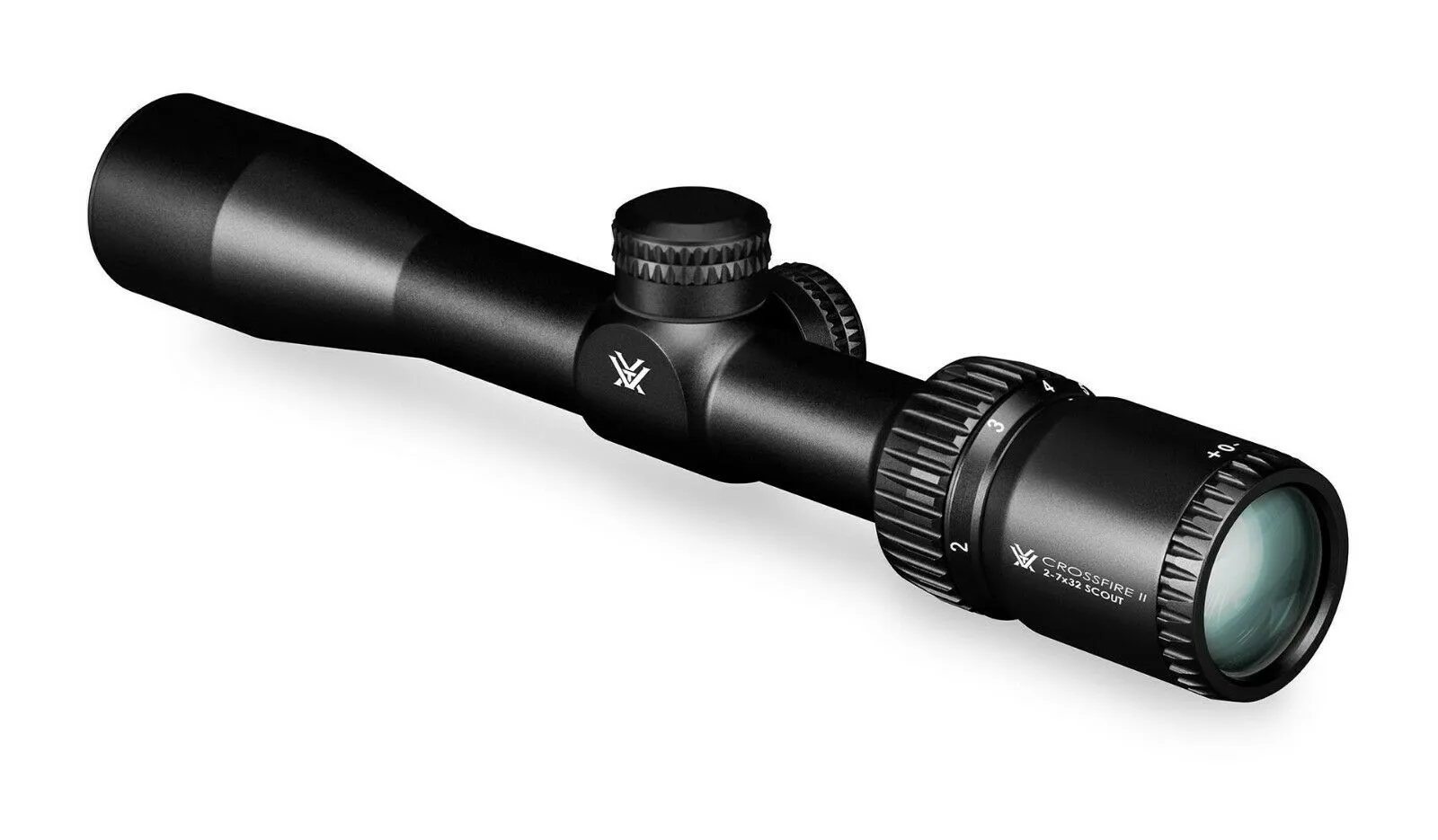 Vortex Optics Crossfire II 2-7x32 Scout, SFP, 1-inch Tube Riflescope V-Plex Reticle with Free Hat and Vortex Optics Rings Bundle