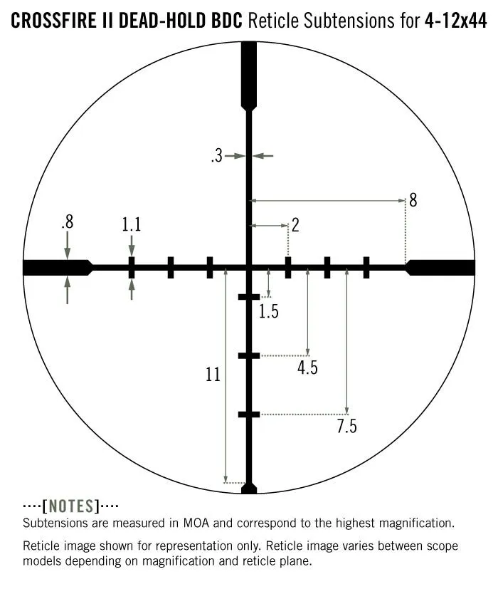Vortex Optics Crossfire II 4-12x44 Riflescope Dead-Hold BDC (MOA) Reticle, 1 inch Tube with Wearable4U Bundle