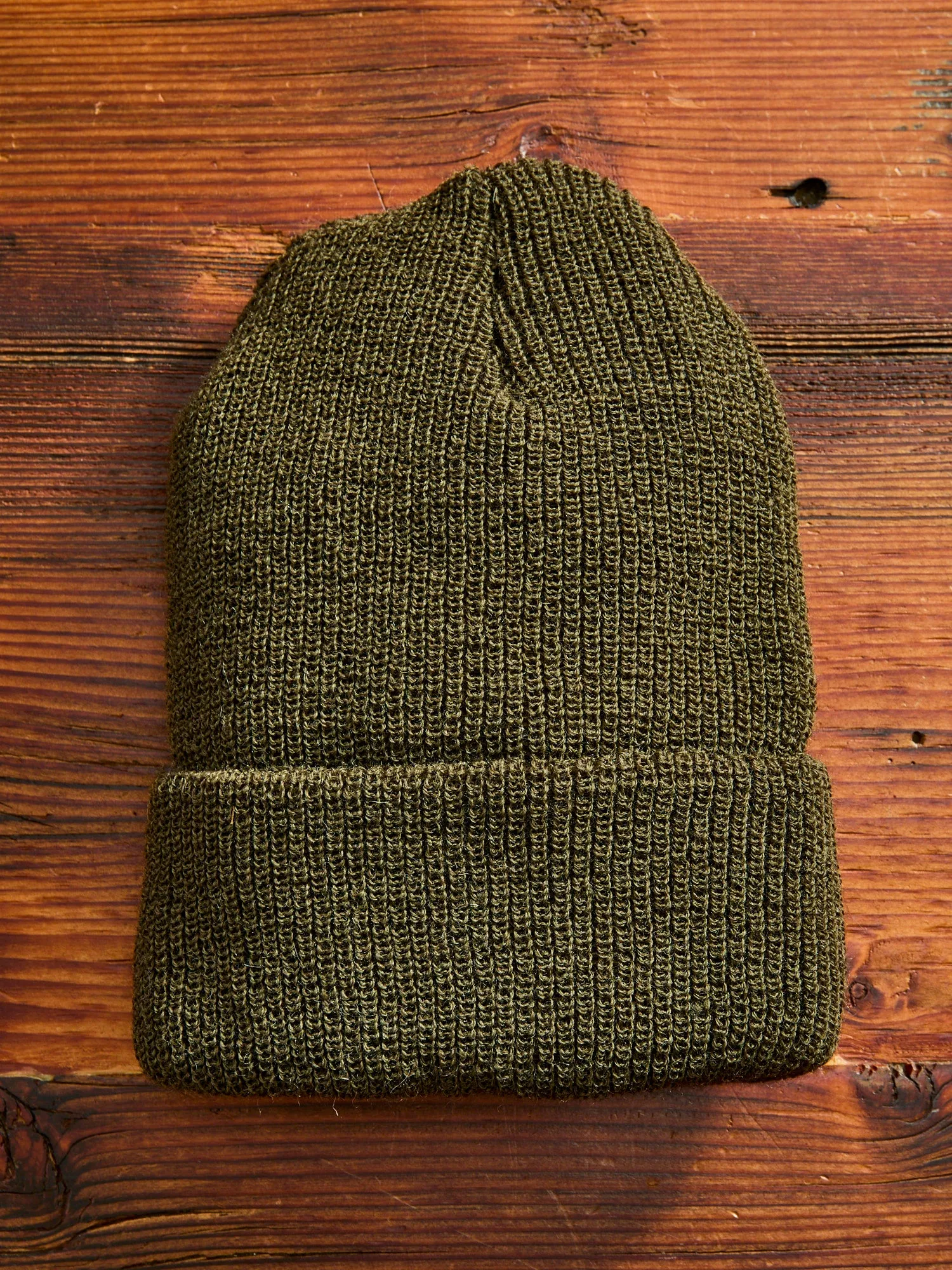 Wool Watch Cap in Olive